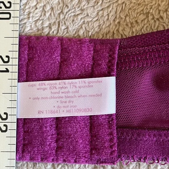 Cacique Plunge Bra 42DD Embroidered Lace Plum NWT - Picture 6 of 8